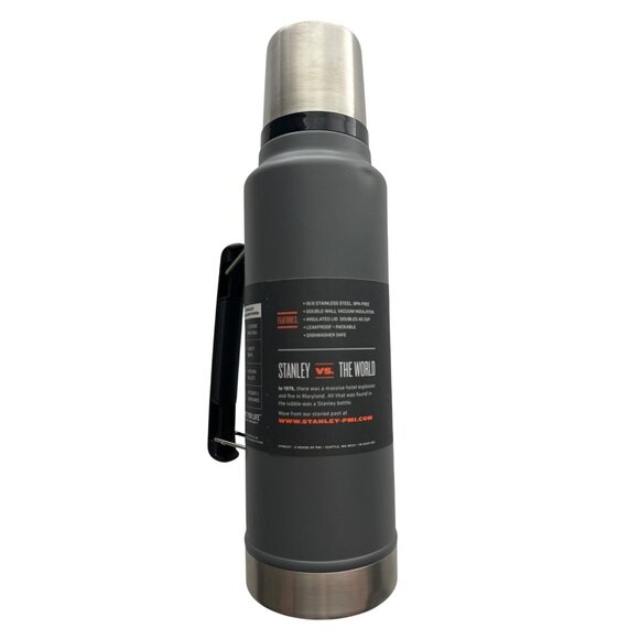 NEW Stanley Classic Legendary Vacuum Bottle 1.5QT Stainless Steel Insulated Gray - Picture 3 of 7